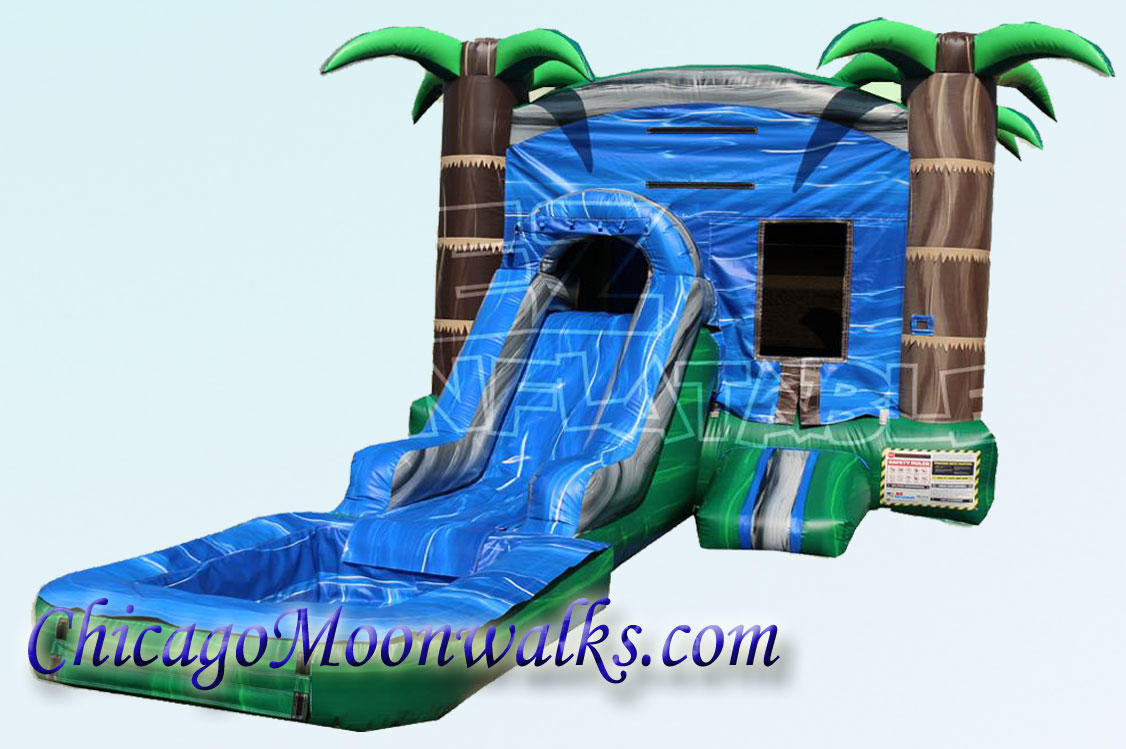 Blue Crush Wet Combo Rental Bounce House in Chicago IL